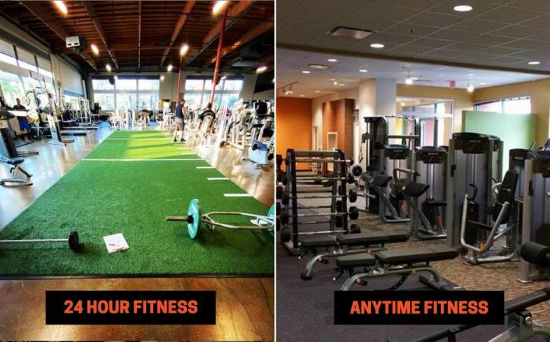 24 Hour Fitness vs Anytime Fitness Equipment
