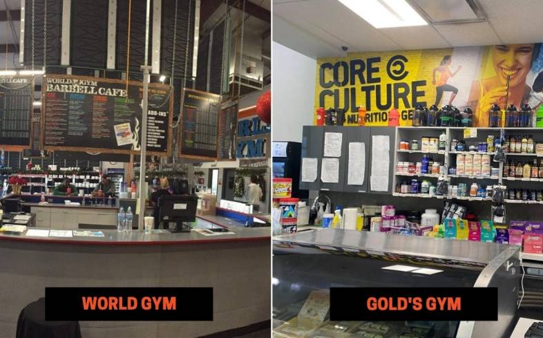 World Gym vs Gold's Gym Amenities
