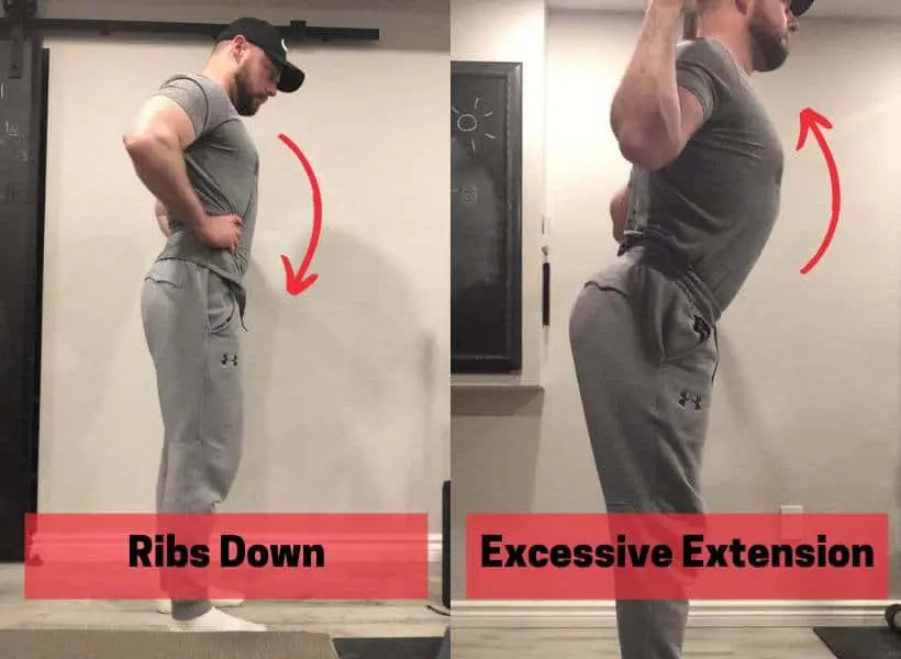 Breathing and bracing cues for proper squat position