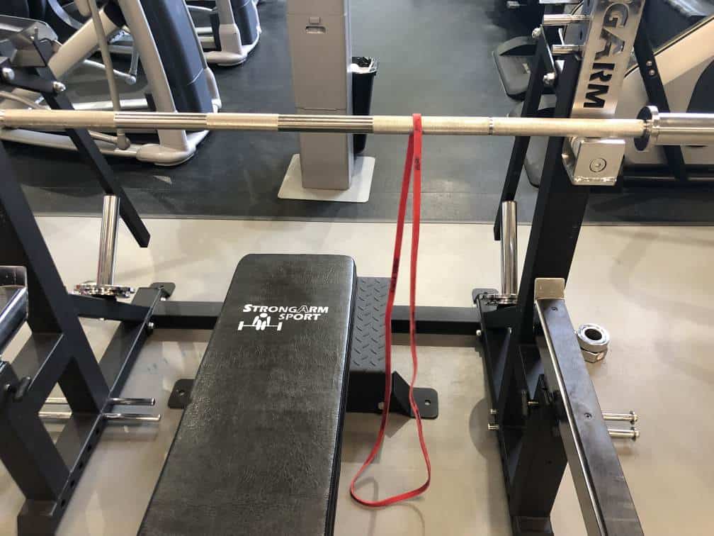 How to set up banded bench press step 1