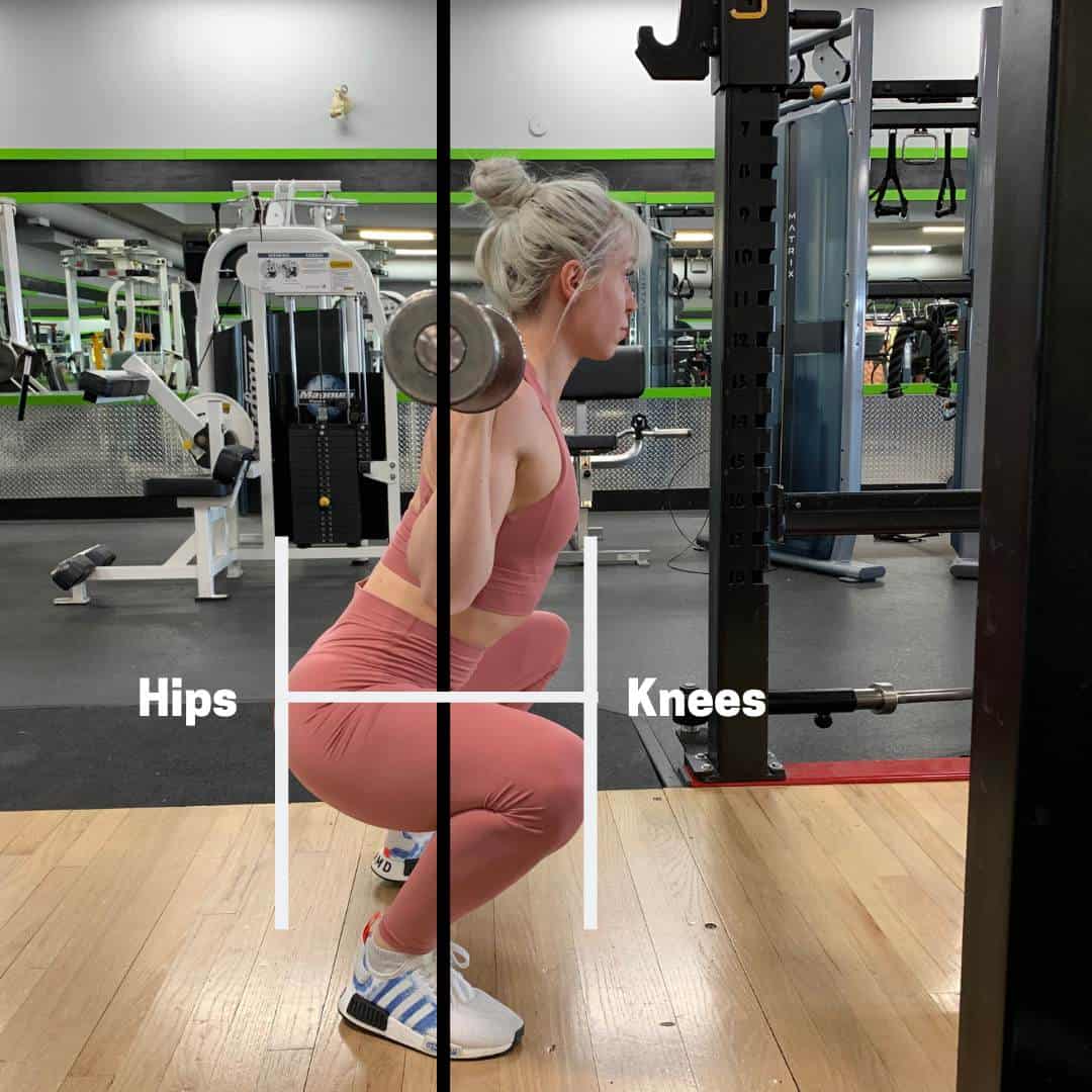 knee travel in squat