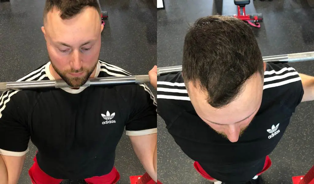 bar placement front squat vs back squat