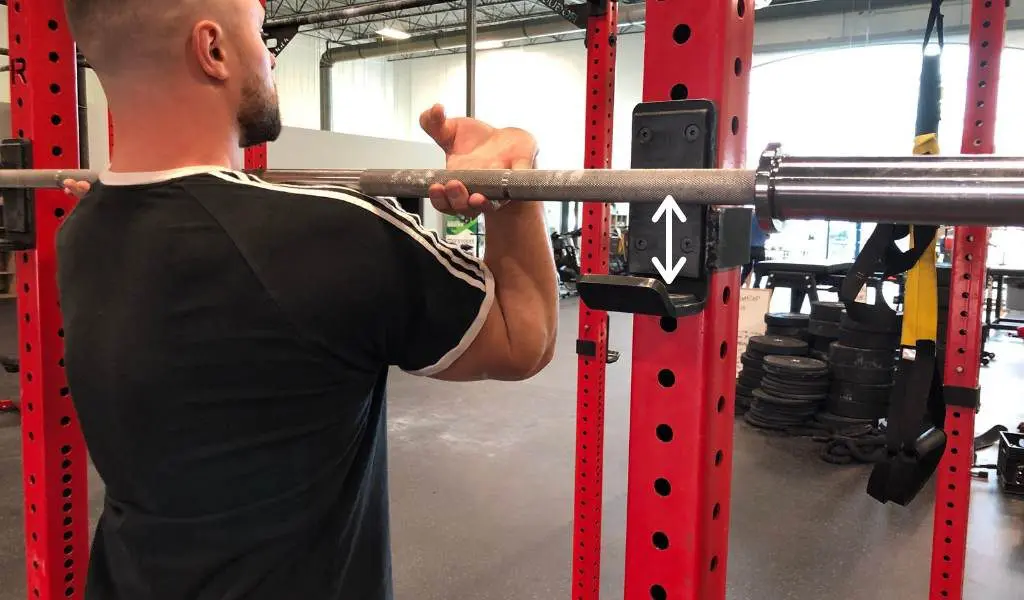 Barbell should just clear rack