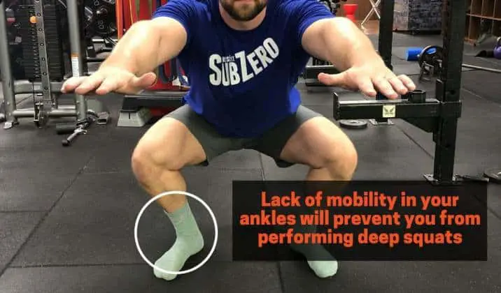 Lack of mobility in ankles will prevent you from performing deep Asian squats
