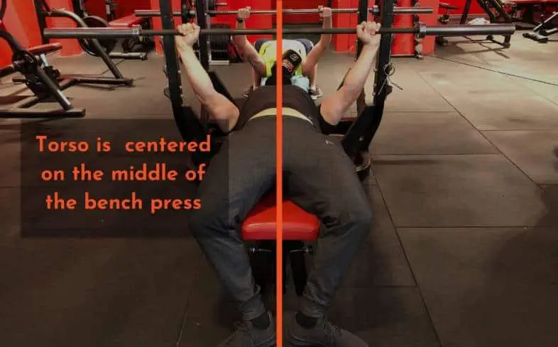 Fixing an uneven bench:  Position torso evenly on the bench press