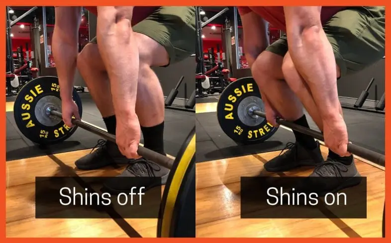 Deadlift cue: Shins to barbell