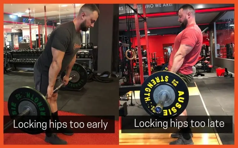 Deadlift cue: Locking hips and knees together