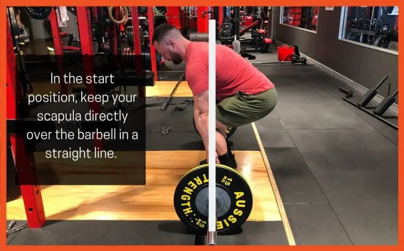 Deadlift cue: shoulder blades over barbell