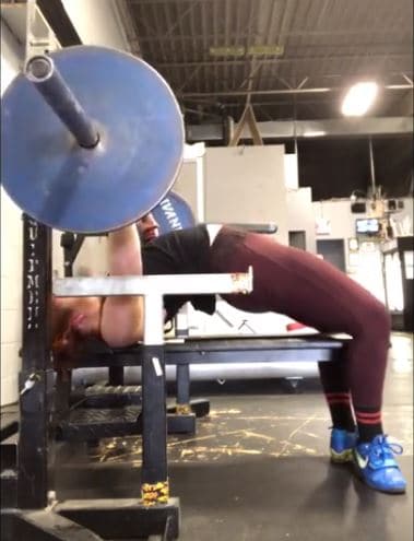 there is the risk that your butt lifts from the bench press when using too much leg drive