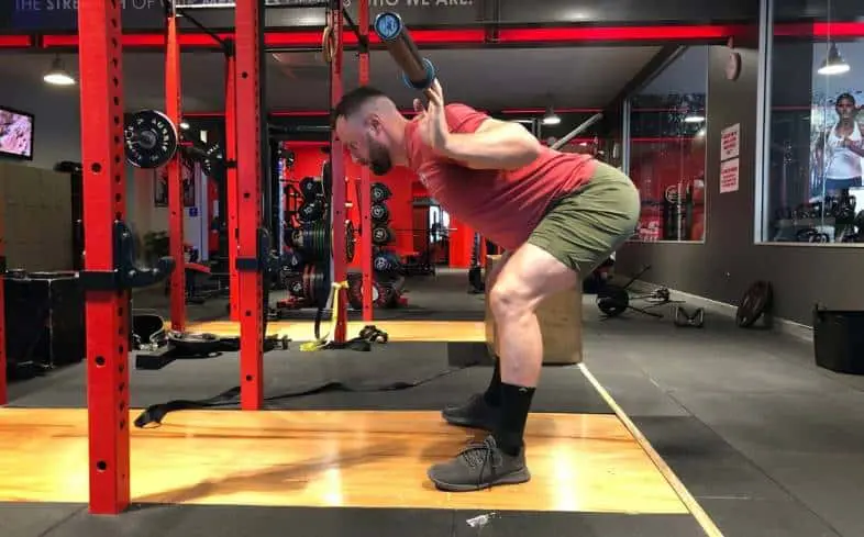 The good morning squat happens when the quads are weak in the bottom of the squat and can't extend the knee properly.