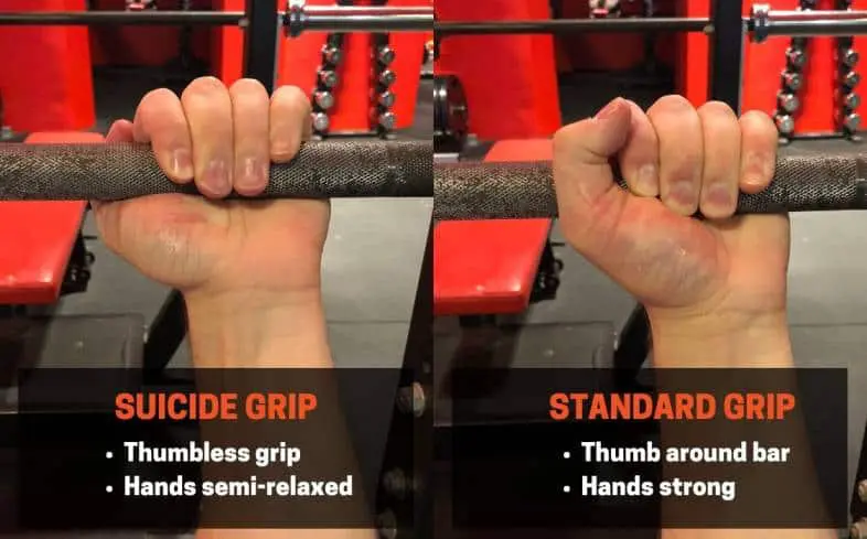 What is the suicide grip for bench press