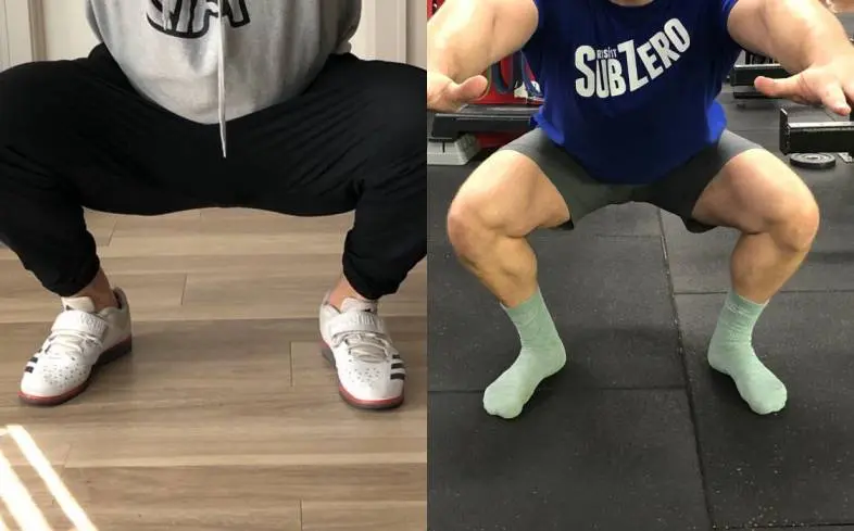 squat barefoot versus squat with shoes