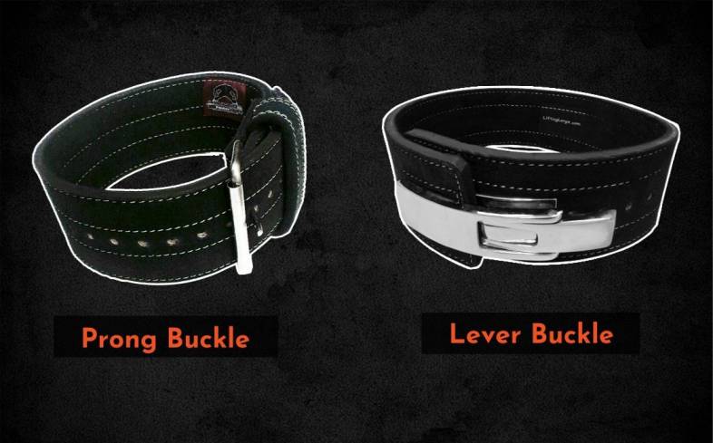 two types of reliable buckles for powerlifting belts on the market, prong and lever
