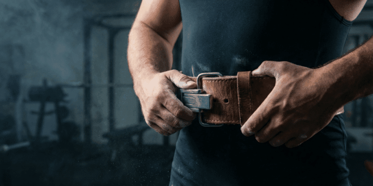 A powerlifter choosing IPF and USAPL approved gear for competitions.