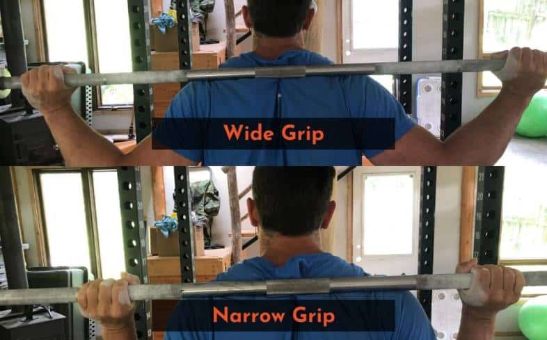 wide grip and narrow grip