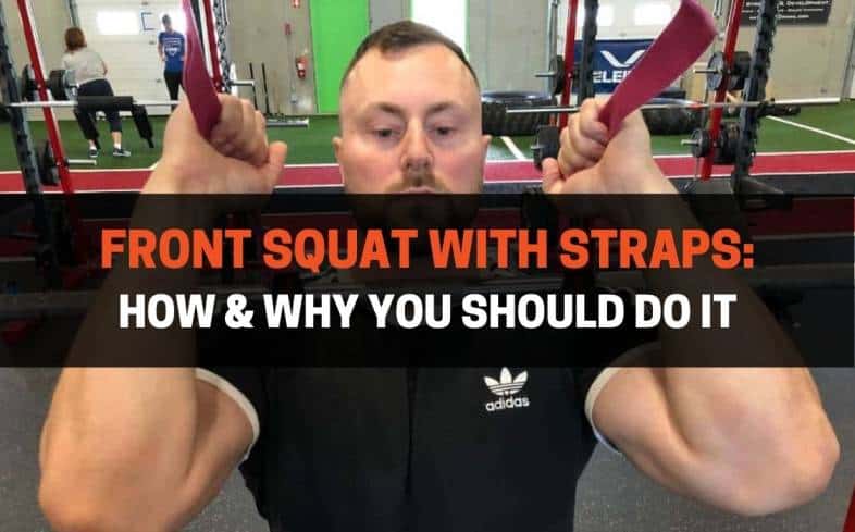 front squat with straps or strap assisted front squats is a way of executing the front squat popularised by bodybuilders and powerlifters