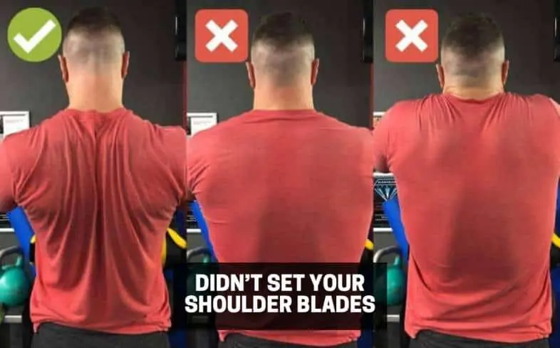 set your shoulder blades properly prior to unracking the barbell in the bench press