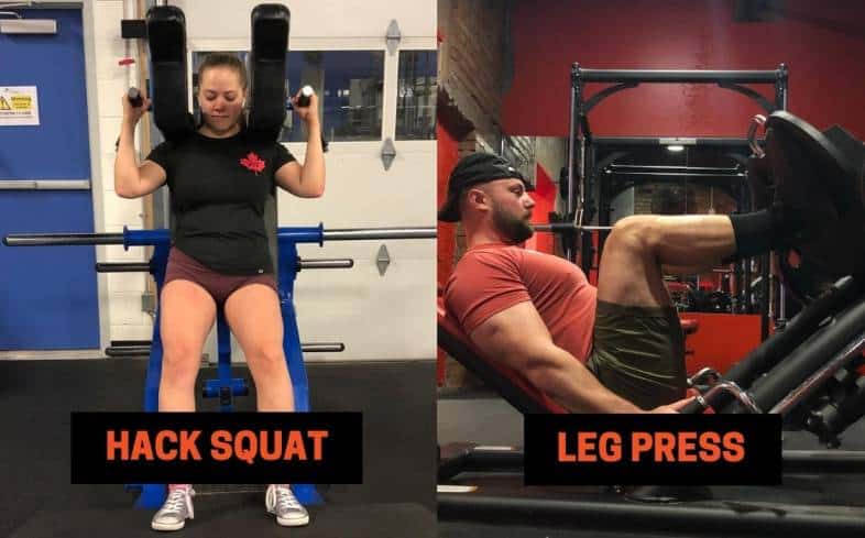 Hack squat vs leg press: Weight Used