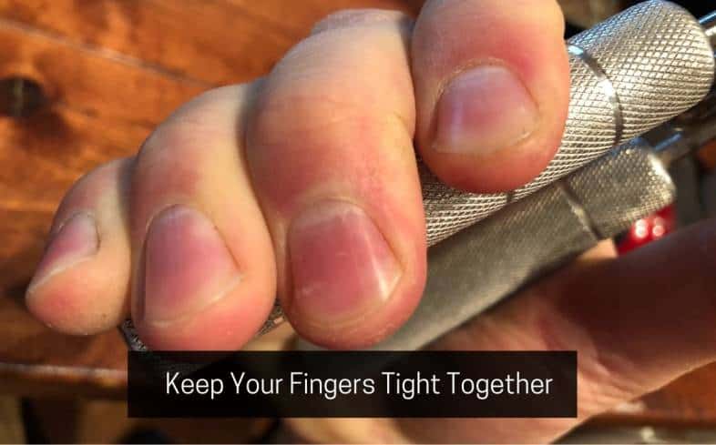 you want to keep your fingers as close together as possible