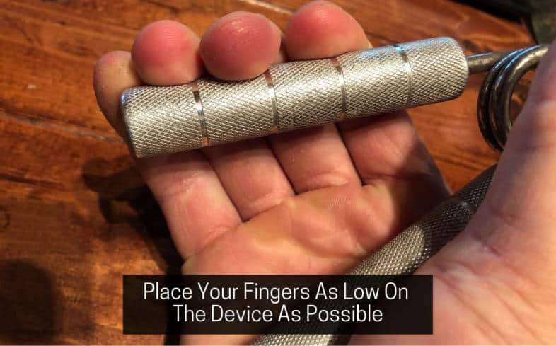 you want to put your fingers as low on the top hand as possible