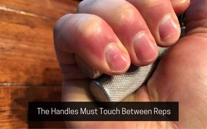you need to make sure that the handles touch together in order for the rep to count