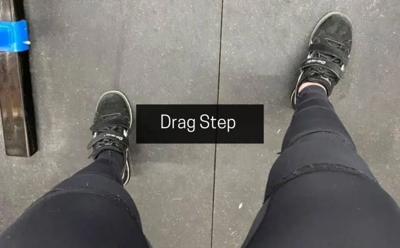 drag step is initiated by engaging your dominant leg and creating a stable base
