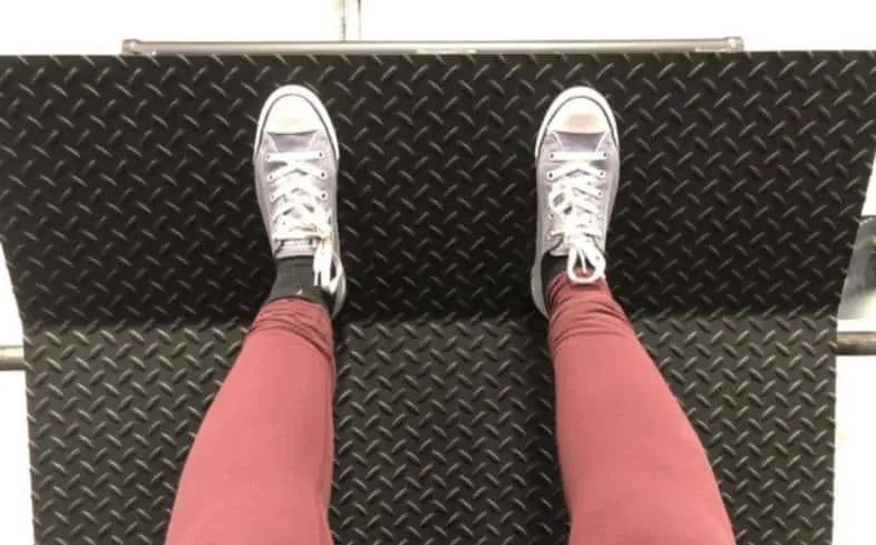 set your feet high up on the platform in the leg press where your toes are just teetering on the edge and you will use more glute muscles