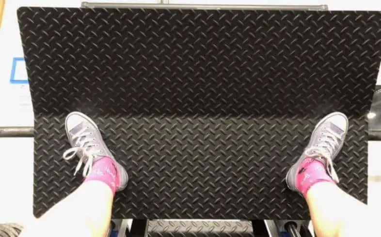 point your toes out more to target your glutes more in the leg press