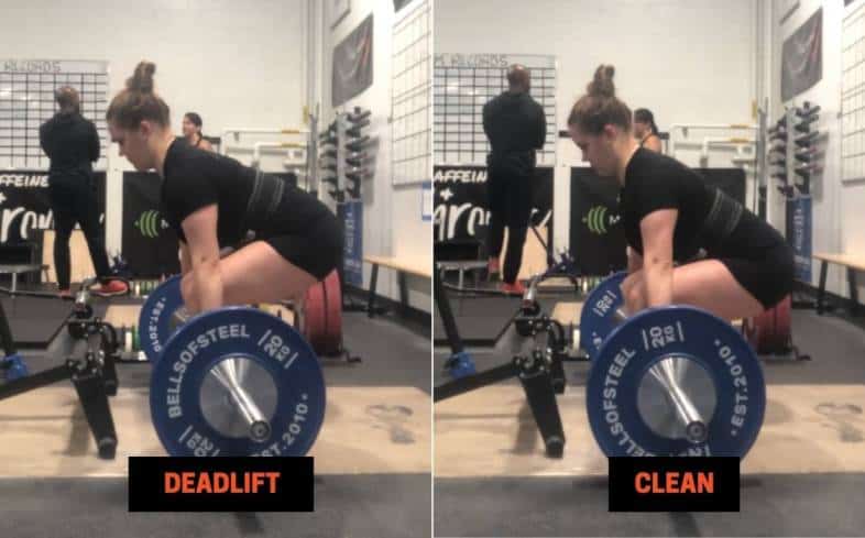 pulling positions in the deadlift and in the clean