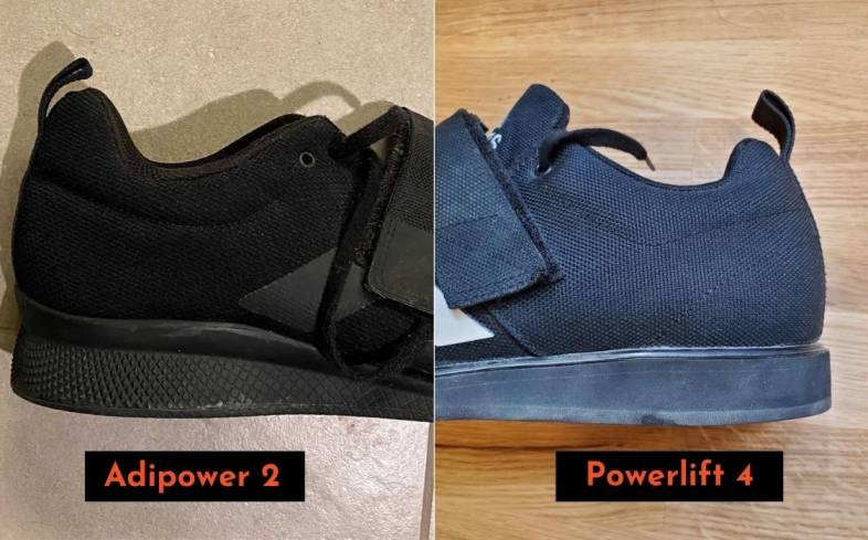 Adidas Adipower 2 vs Powerlift 4 - Heel Height