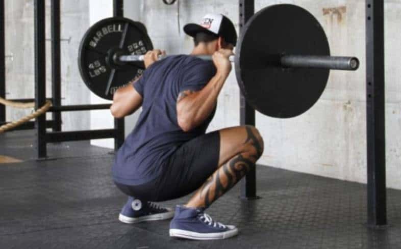 Squats with ankle online weights