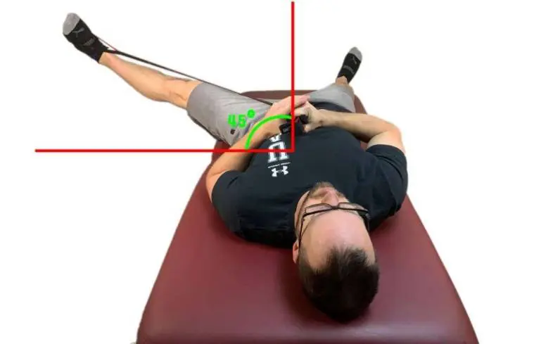 hip abduction 45 degrees