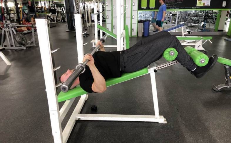 to set up a decline bench press you will need a rack with a decline bench set up