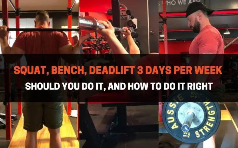 squat, bench, deadlift 3 days per week