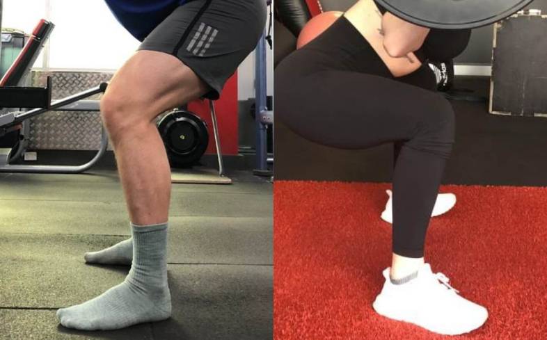 squatting without shoes versus running shoes