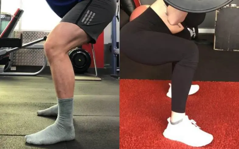 squatting without shoes versus running shoes