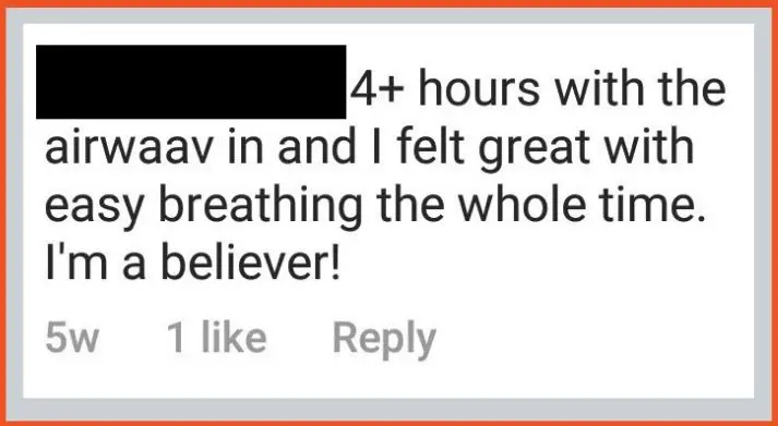reviewer ran a marathon while wearing an AIRWAAV and was able to control his breathing for 4+ hours