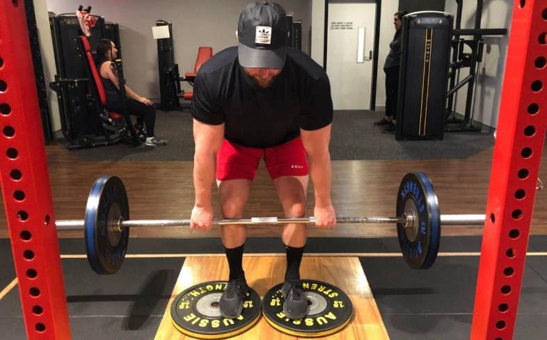 deficit deadlifts are performed similarly to traditional deadlifts except that you are standing on a 1-4” platform