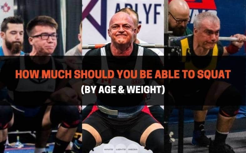 how much should you be able to squat by age and weight