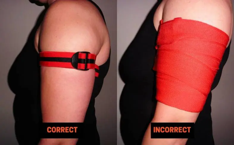 when training the chest, BFR bands should only be used at the top of the arms, right below the shoulders
