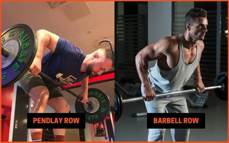pendlay row is training for power while barbell row is training for strength and hypertrophy