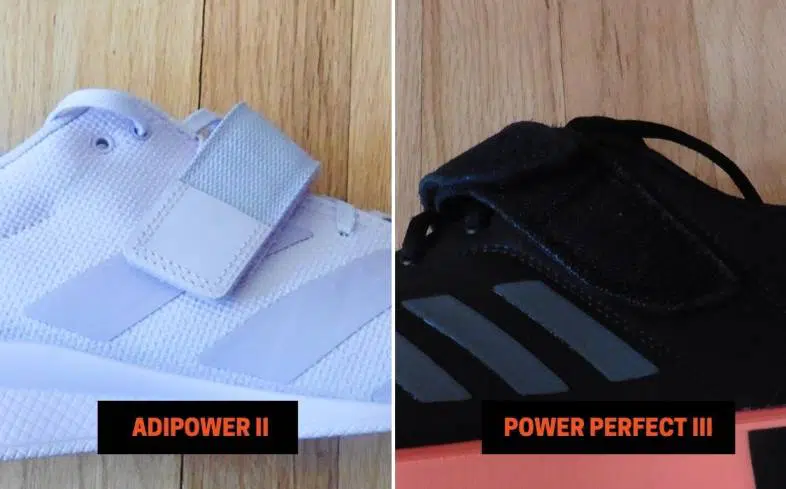 the adipower II’s and power perfect III’s each have one strap
