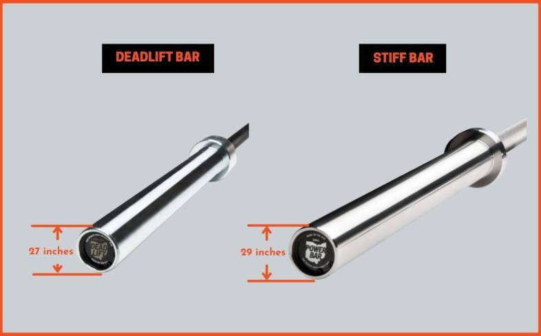 deadlift bars have a thinner shaft than stiff bars
