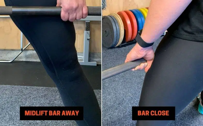 hips rising typically results in the bar moving forwards away from the body making it more difficult to control and lift
