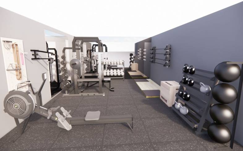 300 square foot home gym floor plan front view