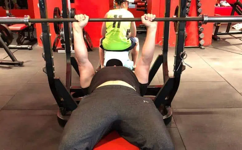 the close grip bench press is one of the bench press variants for the triceps