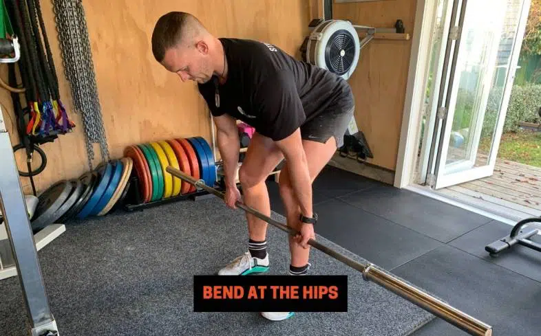 bend at the hips will allow the athlete to engage their glutes and their hamstrings 