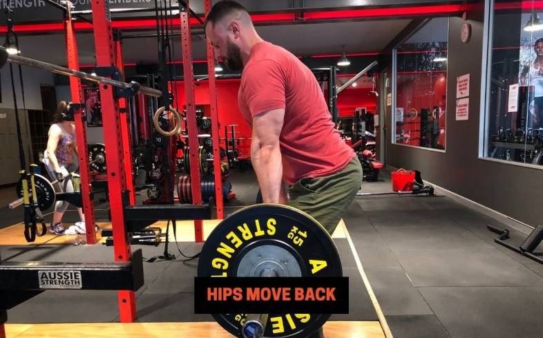 the goal of moving the hips back is to just continue loading the glutes and the hamstrings