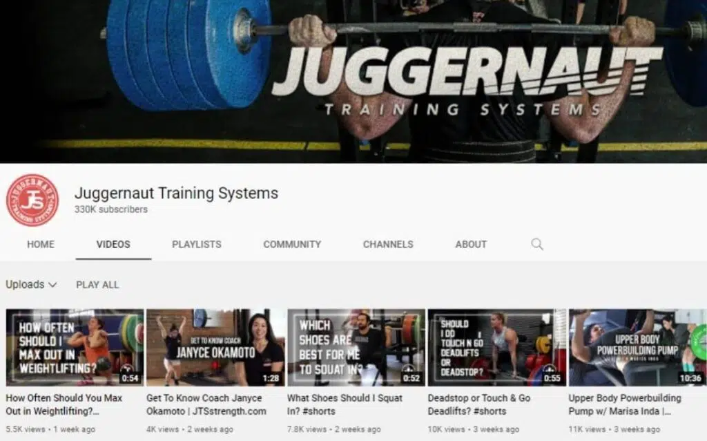 Juggernaut Training Systems powerlifting YouTube channel