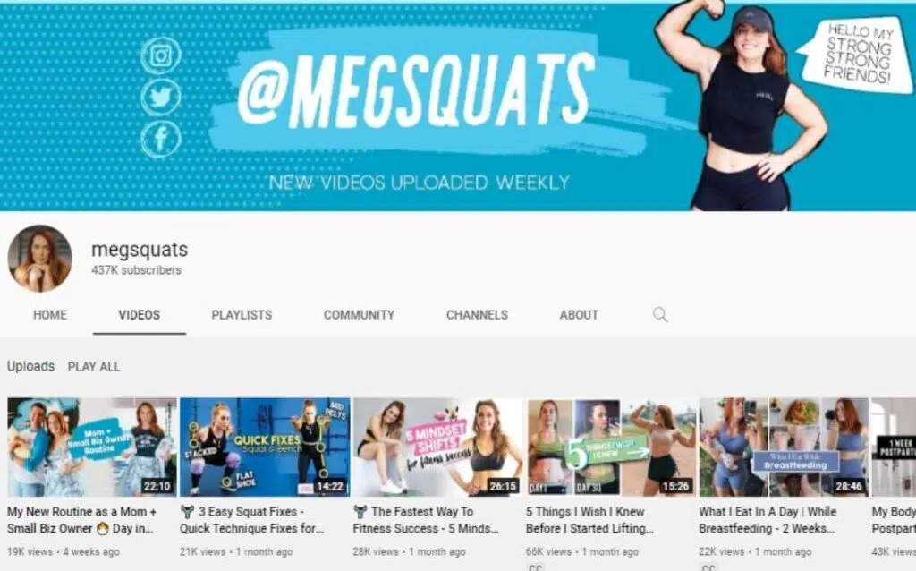 MegSquats powerlifting YouTube channel